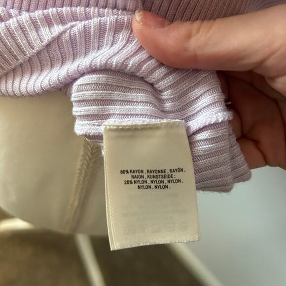 By Anthropologie Pastel Purple Cutout Fitted Ribbed Spring Tank Size Medium - Picture 6 of 6